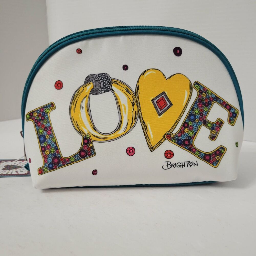 NWT Brighton Charmed Love 2-Piece Zippered Jewelry Pouch Cosmetic Bag Set